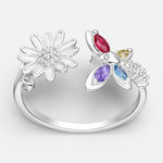 Anillo Ajustable Flor Margarita Mariposa Circones Multicolor