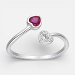 Anillo Ajustable Corazones Circones Rubi
