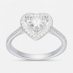 Anillo Corazón Moissanita y Circones