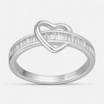 Anillo Corazón Circones Baguette