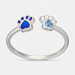 Anillo Ajustable Patita Circón Agua Marina 16