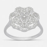 Anillo Flor Circones Baguette