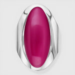 Anillo Ovalado Fucsia Metalizado