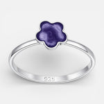 Anillo Flor Morado Metalizado
