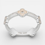 Anillo Trébol de la Suerte Circones Baguette Nácar