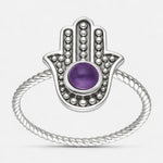Anillo Mano de Fátima Amatista