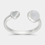 Anillo Ajustable Corazón Piedra Luna