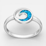 Anillo Ola Ópalo Azul