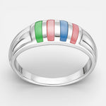 Anillo Cintillo Anacarado Multicolor