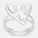 Anillo Corazón Chunky Martillado