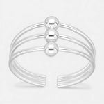 Anillo Midi Triple Esferas