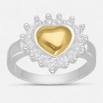 Anillo Corazón Detente en Oro Circones