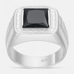 Anillo Sello Circón Ónix