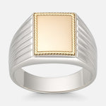 Anillo Sello Facetado en Oro