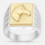 Anillo Sello Caballo en Oro