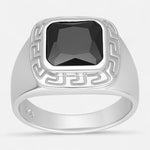 anillo sello guarda griega circon onix