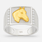 Anillo Sello Circones Caballo en Oro