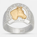 Anillo Herradura Circones Caballo en Oro