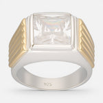 Anillo Sello Circón con Oro
