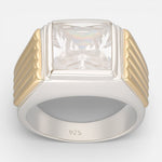 Anillo Sello Circón con Oro