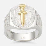 Anillo Sello Espada en Oro Circones