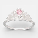Anillo Corona Circón Rosa Francia