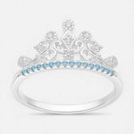 Anillo Corona Circones Agua Marina