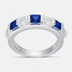 Anillo Cintillo Circones Zafiro