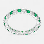 Anillo Cintillo Sin Fin Circones Esmeralda