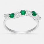 Anillo Cintillo Circones Esmeralda
