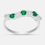 Anillo Cintillo Circones Esmeralda 10
