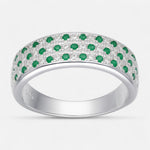 Anillo Cintillo Circones Esmeralda
