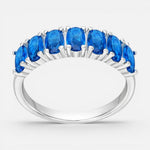 Anillo Cintillo Circones Agua Marina