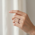 Anillo Cintillo Circones Baguette Granate 12