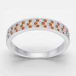 Anillo Cintillo Circones Granate