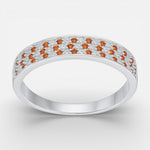 Anillo Cintillo Circones Granate 16