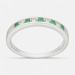 Anillo Cintillo Circones Esmeralda