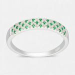 Anillo Cintillo Circones Esmeralda