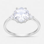 Anillo Hexágono Circón Solitario