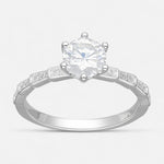 Anillo Solitario Moissanita y Circones