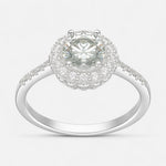 Anillo Flor Solitario Moissanita y Circones