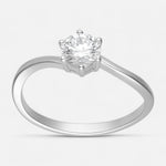 Anillo Ondulado Circón Solitario