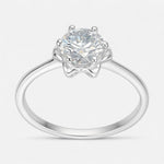 Anillo Flor Solitario Moissanita