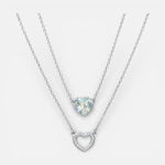 Collar Doble Corazón Hecho con Cristal Swarovski® y Circones