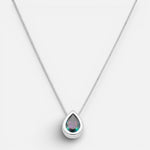 Collar Gota Circón Punto de Luz Topacio Místico 6x8 mm
