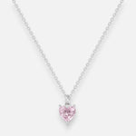 Collar Corazón Circón Rosa Francia 6x6 mm