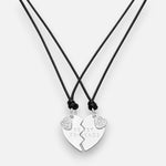 Collar Doble Amistad Corazón Partido Circones Best Friends