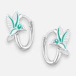 Argolla Huggie Colibrí Esmaltada 13 mm