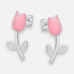 Aro Flor Tulipán Esmaltado Rosa Circones