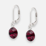 Aro Clip Hecho con Cristal Swarovski® Burdeo 8 mm